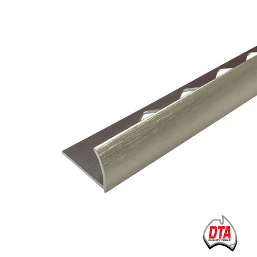 Round Aluminium Trim 10mm x 3m (Brushed Nickel)