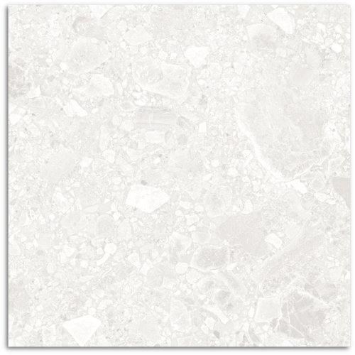 Studio Terrazzo White Matt Tile 600x600